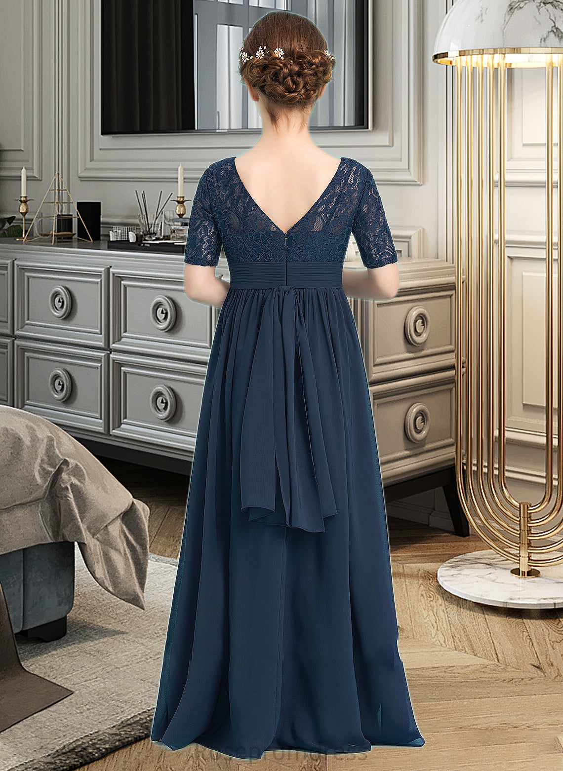 Courtney A-LineScoopNeckFloor-LengthChiffonJuniorBridesmaidDress#148411 SRSP0013631