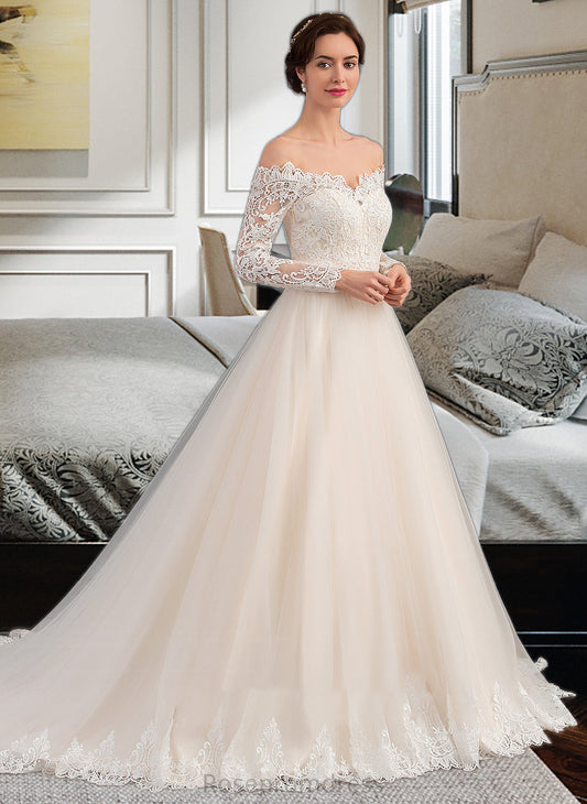 Alani Ball-Gown/Princess Chapel Train Tulle Lace Wedding Dress SRSP0013704