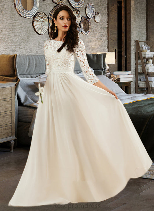 Florence A-Line Sweep Train Wedding Dress With Lace SRSP0013715