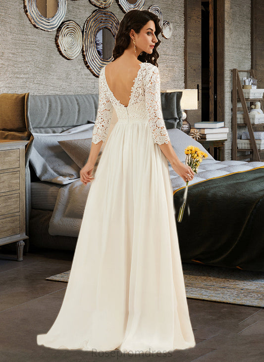 Florence A-Line Sweep Train Wedding Dress With Lace SRSP0013715