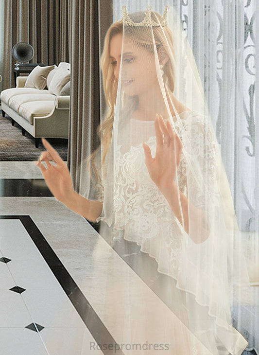 Juliana Ball-Gown/Princess Scoop Neck Sweep Train Tulle Lace Wedding Dress SRSP0013760