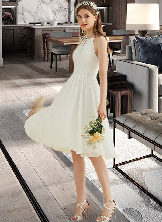 Heidy A-Line Knee-Length Chiffon Wedding Dress SRSP0013778