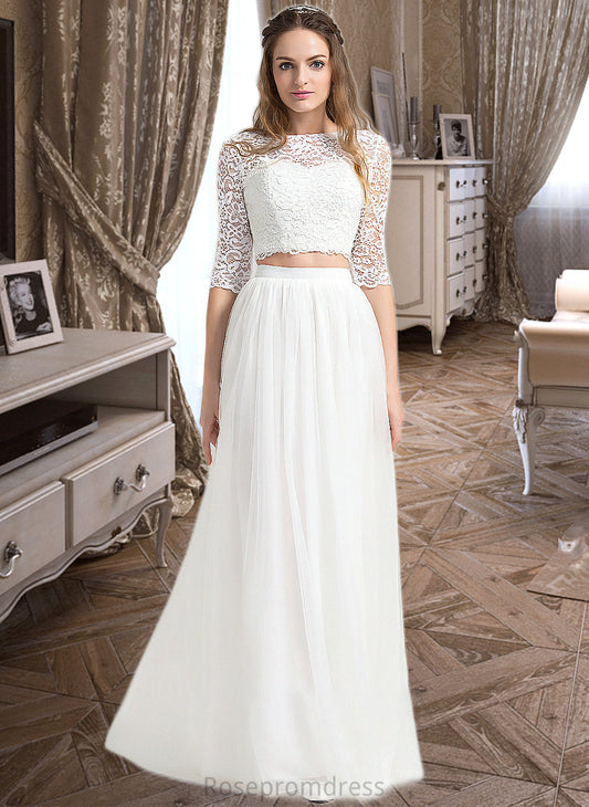 Gwendoline A-Line Scoop Neck Floor-Length Tulle Wedding Dress SRSP0013787
