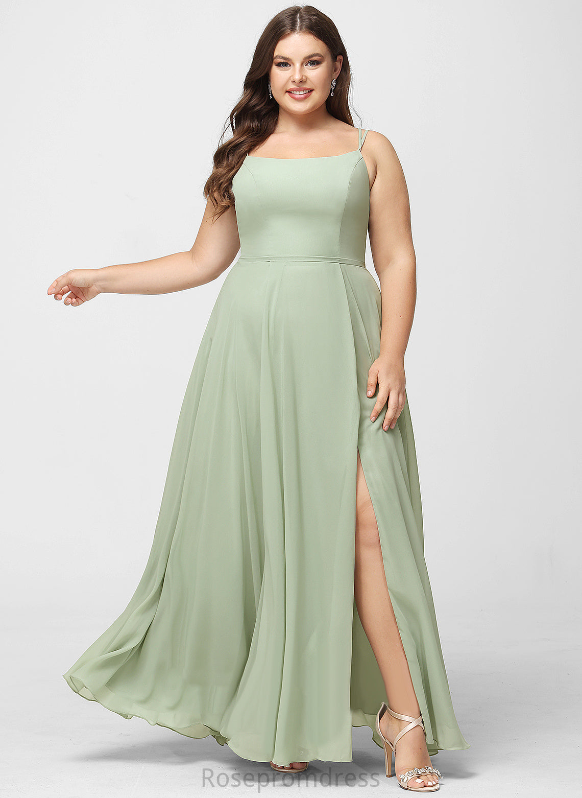 Length Straps&Sleeves A-line Floor-Length Silhouette Neckline Fabric Square Annabella Bridesmaid Dresses