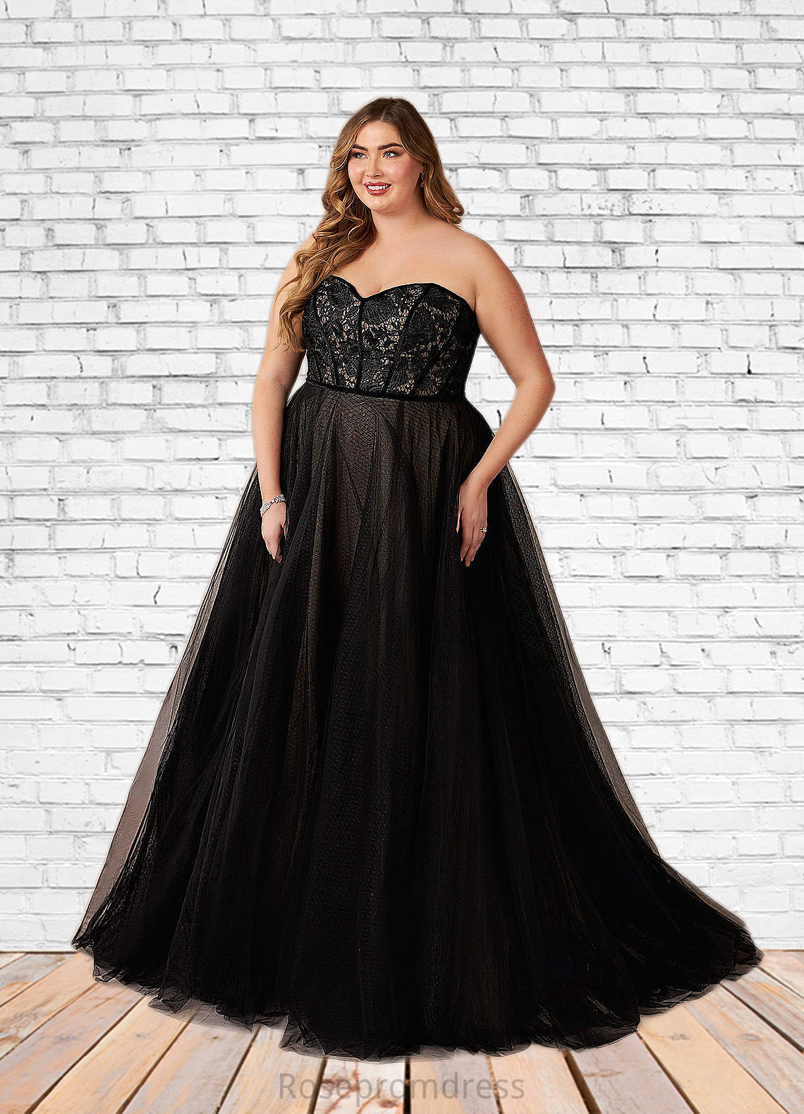 Mariam Ball-Gown Lace Tulle Sweep Train Dress SRSP0020117