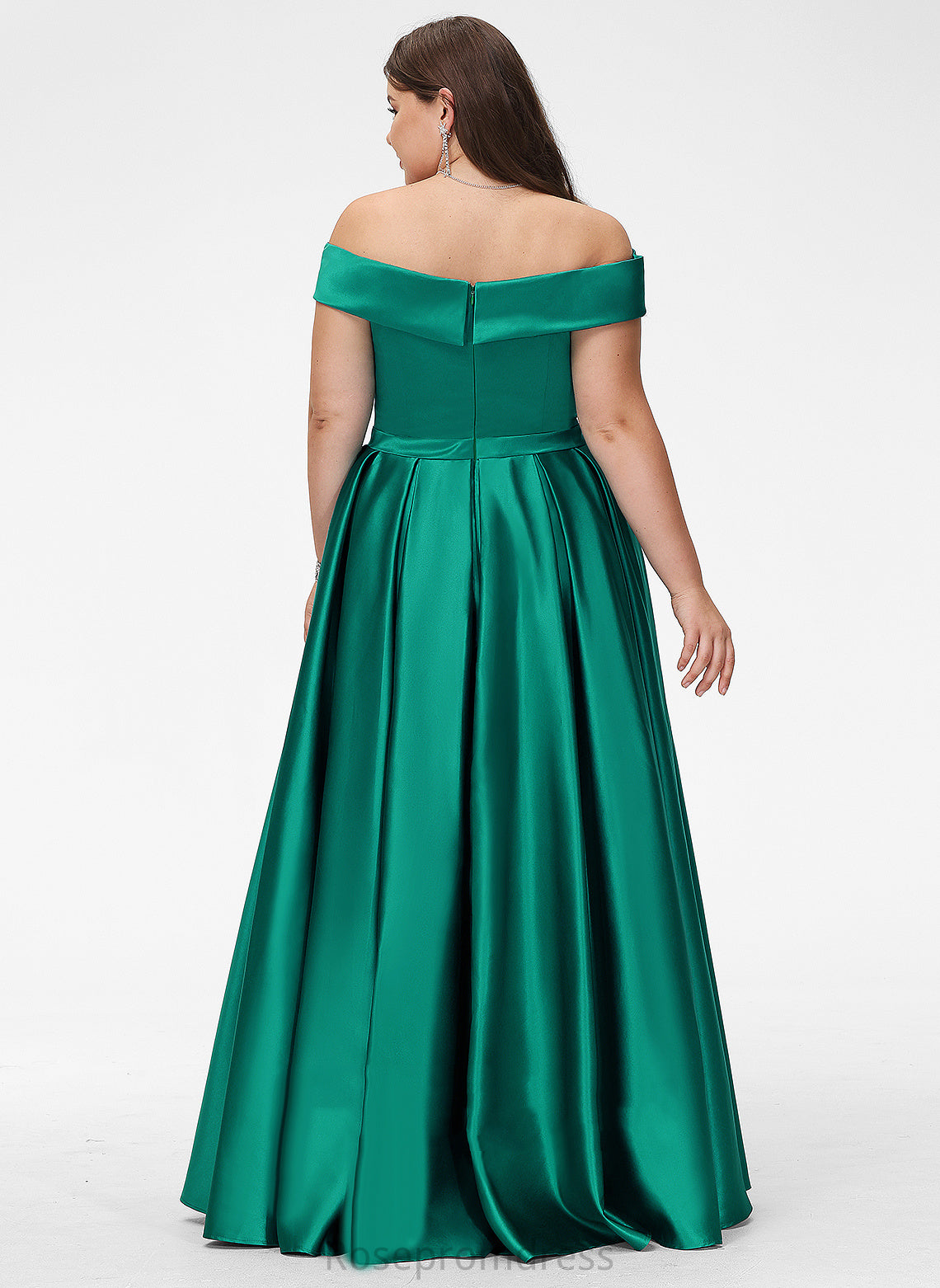 Neckline Length Straps&Sleeves Sleeveless Fabric BackStyle Floor-Length Satin Off-the-Shoulder Vivien Bridesmaid Dresses