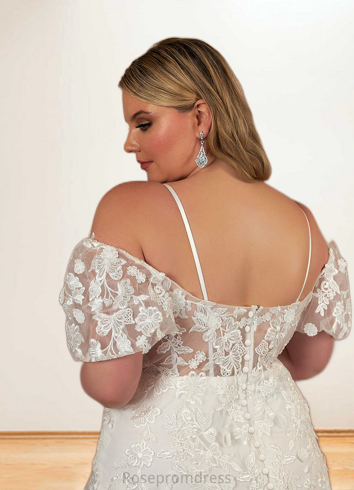 Sara A-Line Lace Sweep Train Dress SRSP0020025