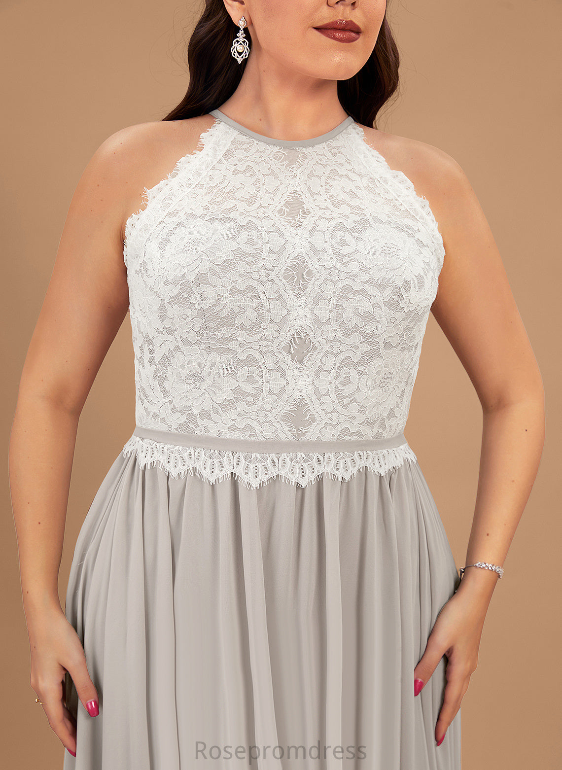Neckline Length Floor-Length Scoop Straps&Sleeves Silhouette Fabric Lace A-line Haley Natural Waist A-Line/Princess Bridesmaid Dresses