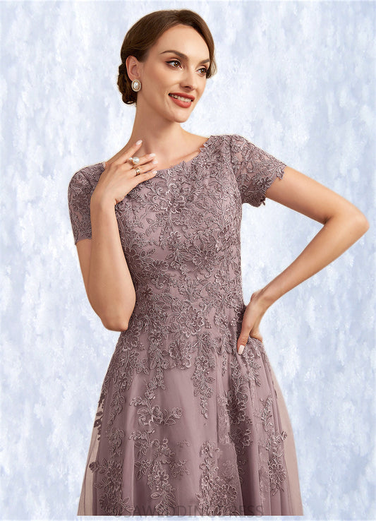 Mya A-Line Scoop Neck Tea-Length Tulle Lace Mother of the Bride Dress DS126P0014538