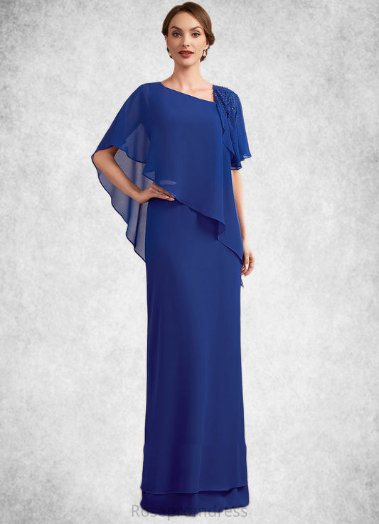 Hailey A-Line V-neck Floor-Length Chiffon Mother of the Bride Dress With Beading Sequins SRS126P0014600