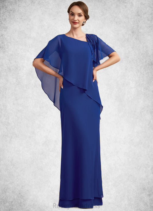 Hailey A-Line V-neck Floor-Length Chiffon Mother of the Bride Dress With Beading Sequins SRS126P0014600