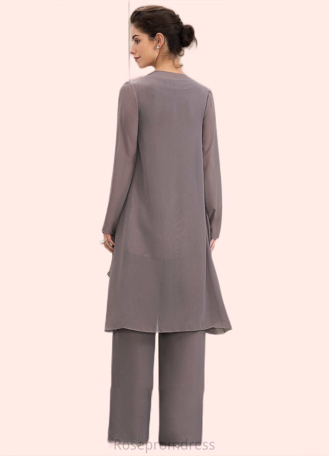 Deja Jumpsuit/Pantsuit Scoop Neck Floor-Length Chiffon Mother of the Bride Dress SRS126P0014629