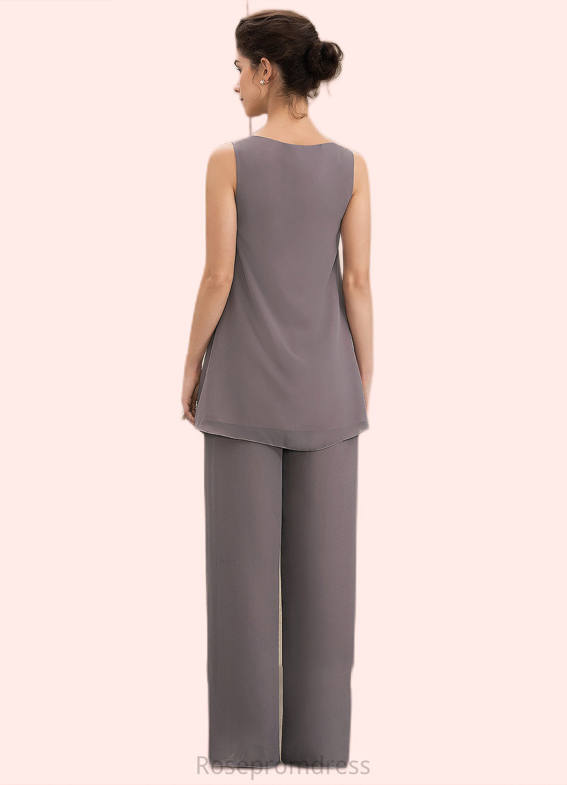 Deja Jumpsuit/Pantsuit Scoop Neck Floor-Length Chiffon Mother of the Bride Dress SRS126P0014629