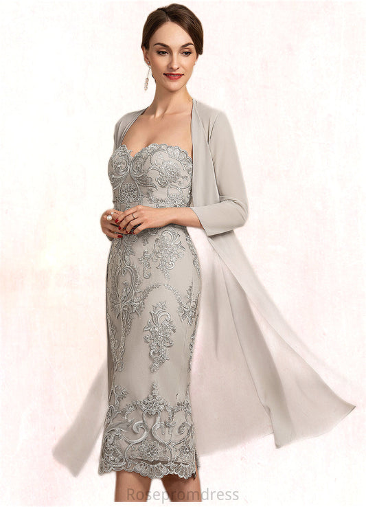 Ariana Sheath/Column Sweetheart Knee-Length Lace Mother of the Bride Dress SRS126P0014634