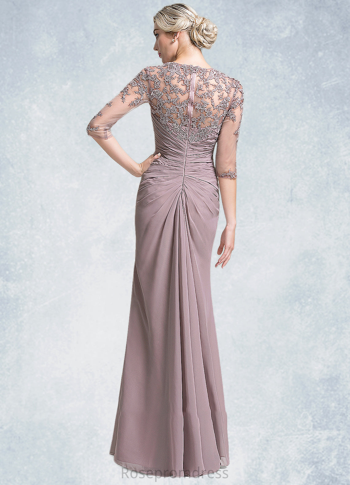 Scarlett Trumpet/Mermaid Sweetheart Floor-Length Chiffon Mother of the Bride Dress With Ruffle Cascading Ruffles SRS126P0014694