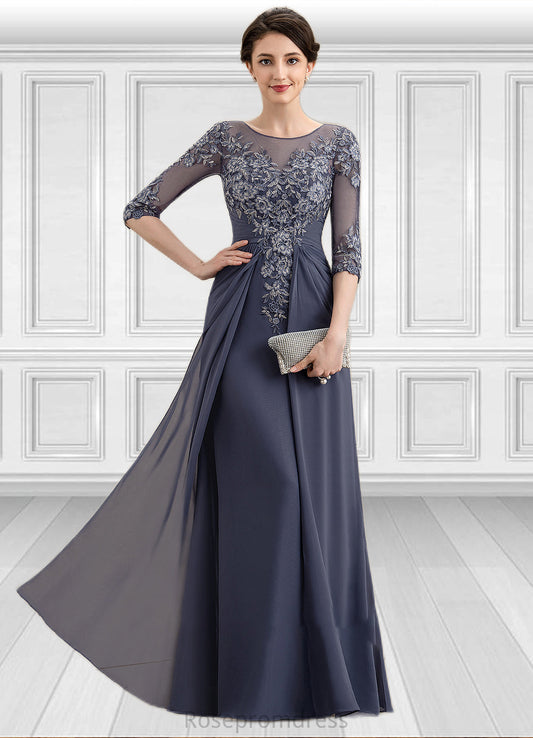 Lauryn A-Line Scoop Neck Floor-Length Chiffon Lace Mother of the Bride Dress SRS126P0014712