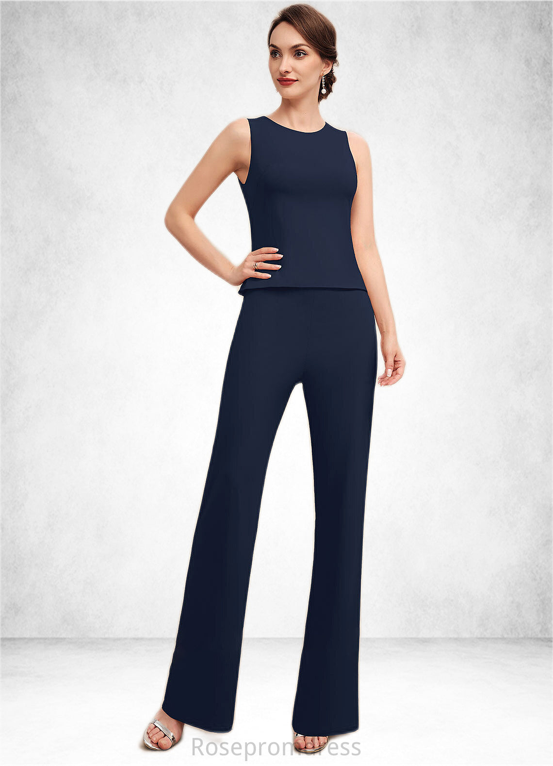Giana Jumpsuit/Pantsuit Scoop Neck Floor-Length Jersey Mother of the Bride Dress SRS126P0014714