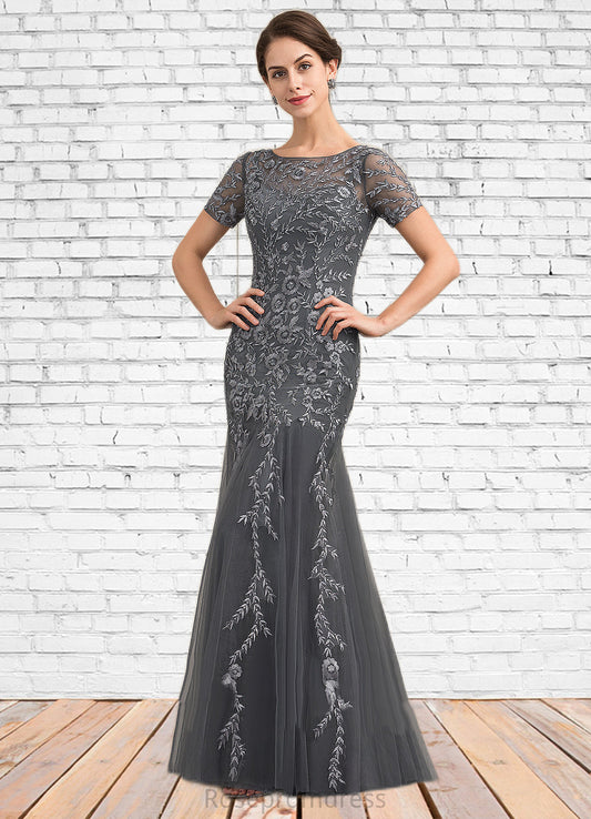 Genesis Trumpet/Mermaid Scoop Neck Floor-Length Tulle Lace Mother of the Bride Dress With Beading Sequins SRS126P0014767