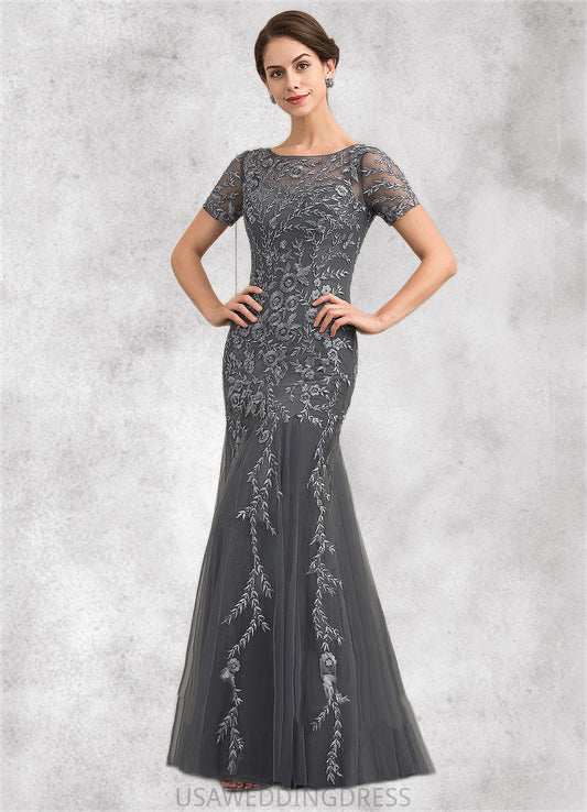 Valerie Trumpet/Mermaid Scoop Neck Floor-Length Tulle Lace Mother of the Bride Dress With Beading Sequins DS126P0014767