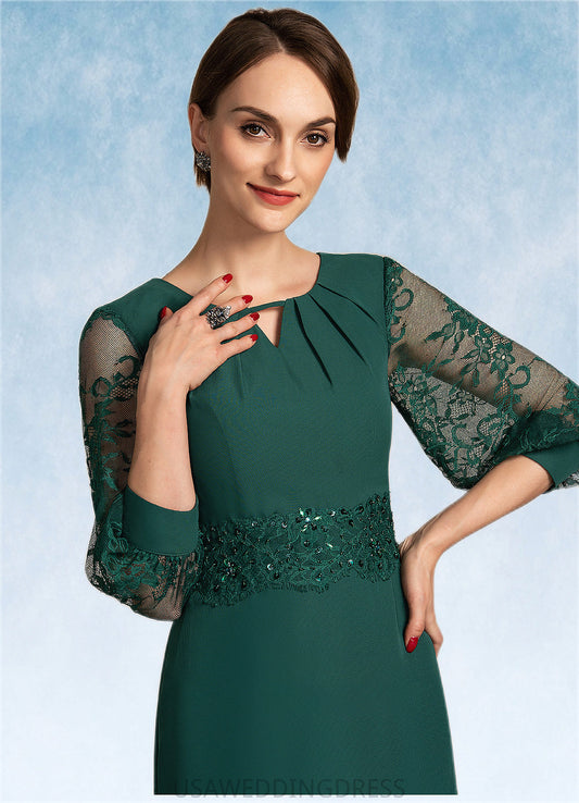 Bella A-Line Scoop Neck Floor-Length Chiffon Lace Mother of the Bride Dress With Beading Sequins DS126P0014773