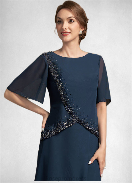 Mireya A-Line Scoop Neck Floor-Length Chiffon Mother of the Bride Dress With Beading Sequins SRS126P0014787
