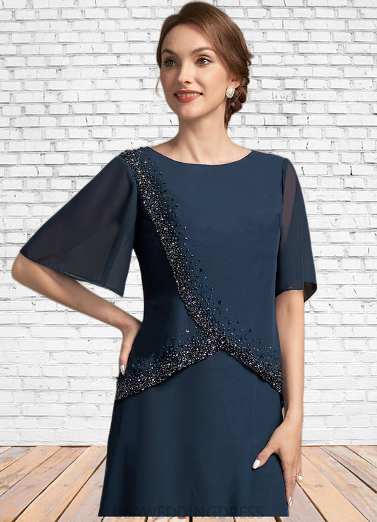 Delaney A-Line Scoop Neck Floor-Length Chiffon Mother of the Bride Dress With Beading Sequins DS126P0014787