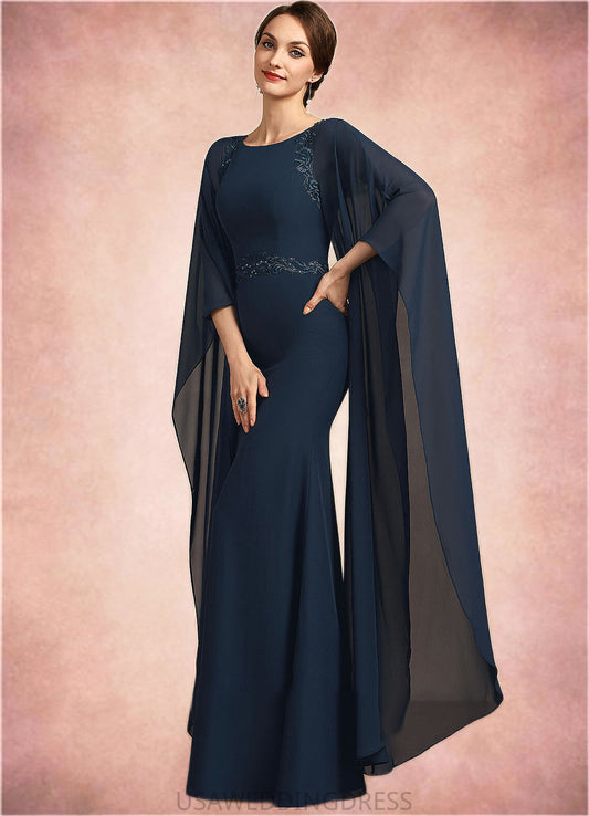 Pancy Sheath/Column Scoop Neck Floor-Length Chiffon Mother of the Bride Dress With Lace Sequins DS126P0014806