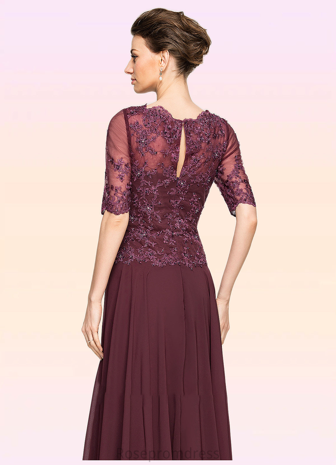 Alondra A-Line Scoop Neck Floor-Length Chiffon Lace Mother of the Bride Dress With Beading Sequins SRS126P0014810