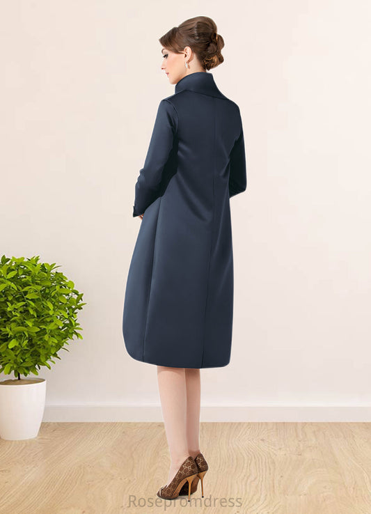 Michaelia Sheath/Column Scoop Neck Knee-Length Satin Mother of the Bride Dress SRS126P0014812