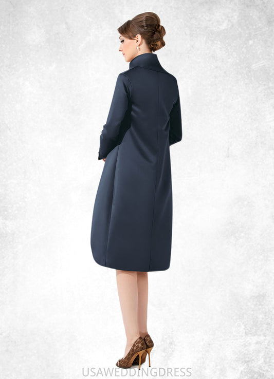 Genesis Sheath/Column Scoop Neck Knee-Length Satin Mother of the Bride Dress DS126P0014812