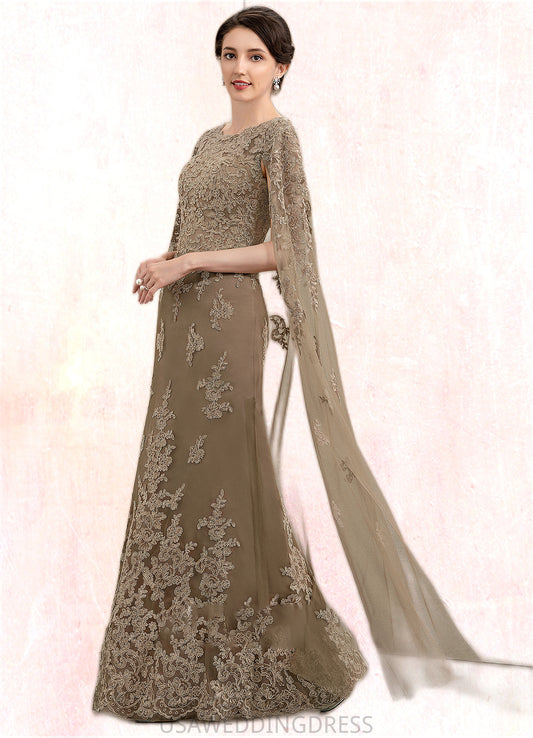Taniya Sheath/Column Scoop Neck Floor-Length Lace Mother of the Bride Dress DS126P0014815