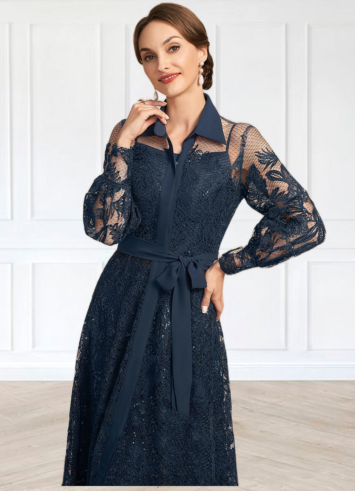 Cherish A-Line Square Neckline Floor-Length Chiffon Mother of the Bride Dress SRS126P0014818