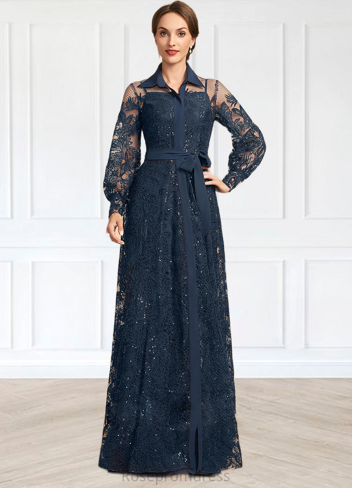 Cherish A-Line Square Neckline Floor-Length Chiffon Mother of the Bride Dress SRS126P0014818