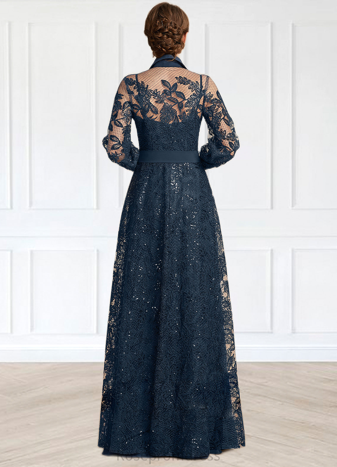 Cherish A-Line Square Neckline Floor-Length Chiffon Mother of the Bride Dress SRS126P0014818