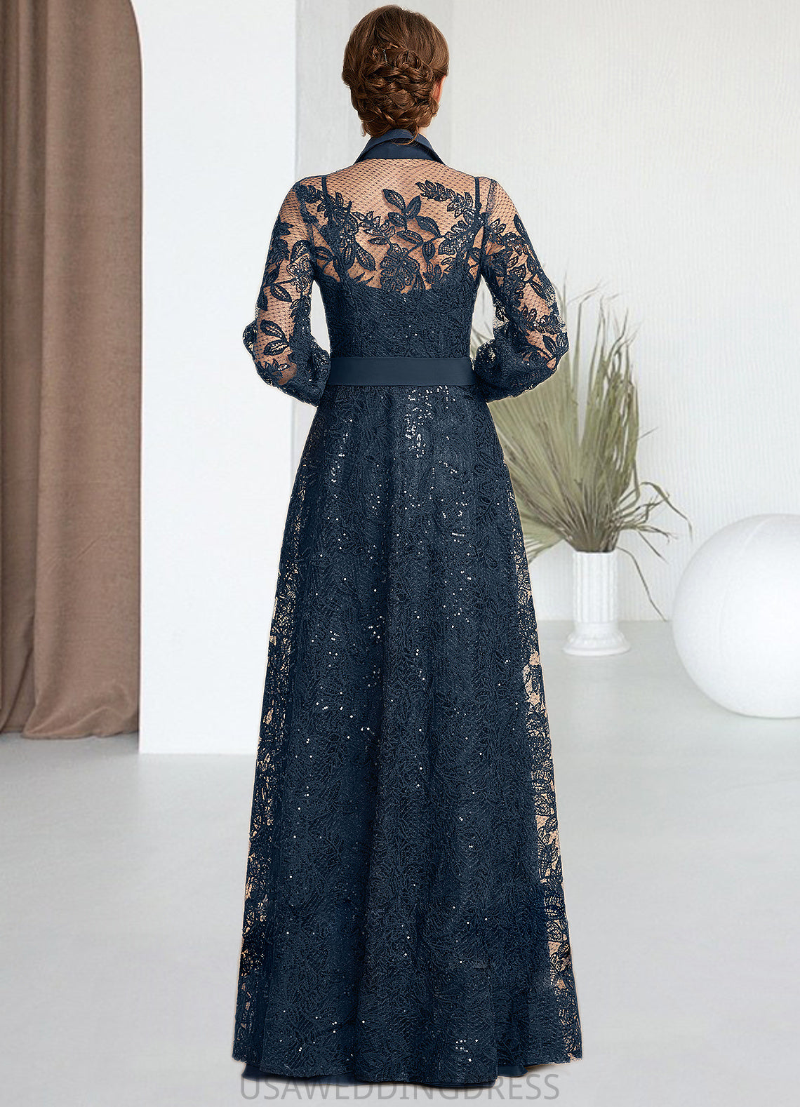 Norma A-Line Square Neckline Floor-Length Chiffon Mother of the Bride Dress DS126P0014818