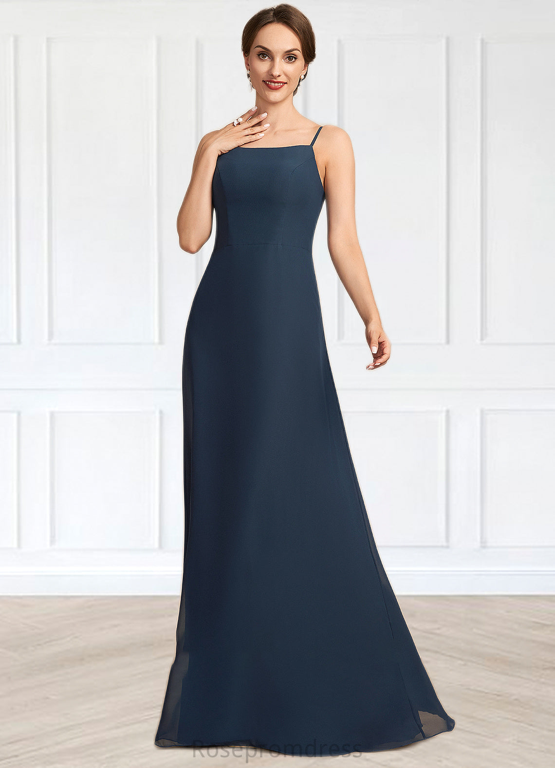 Cherish A-Line Square Neckline Floor-Length Chiffon Mother of the Bride Dress SRS126P0014818