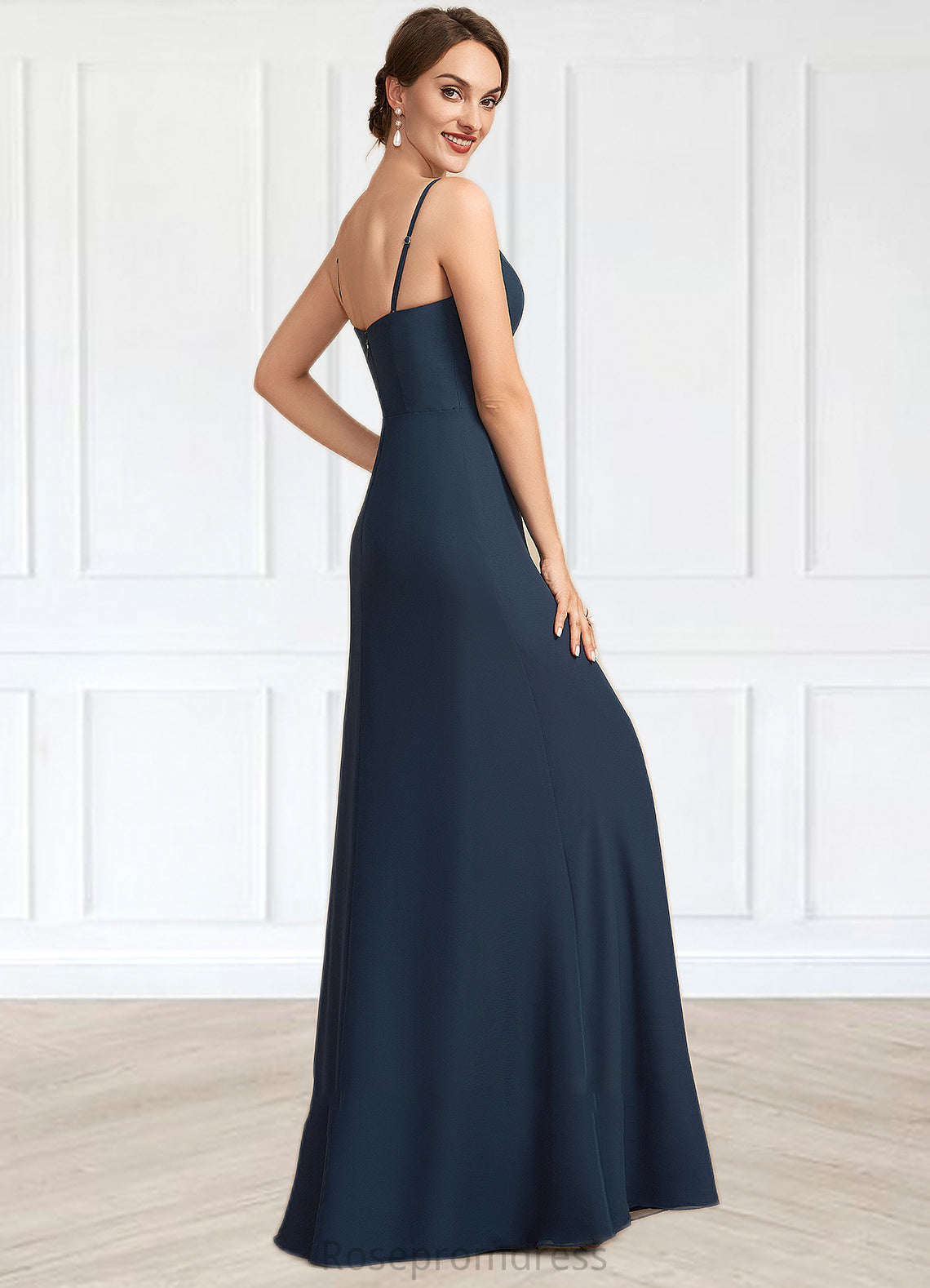 Cherish A-Line Square Neckline Floor-Length Chiffon Mother of the Bride Dress SRS126P0014818