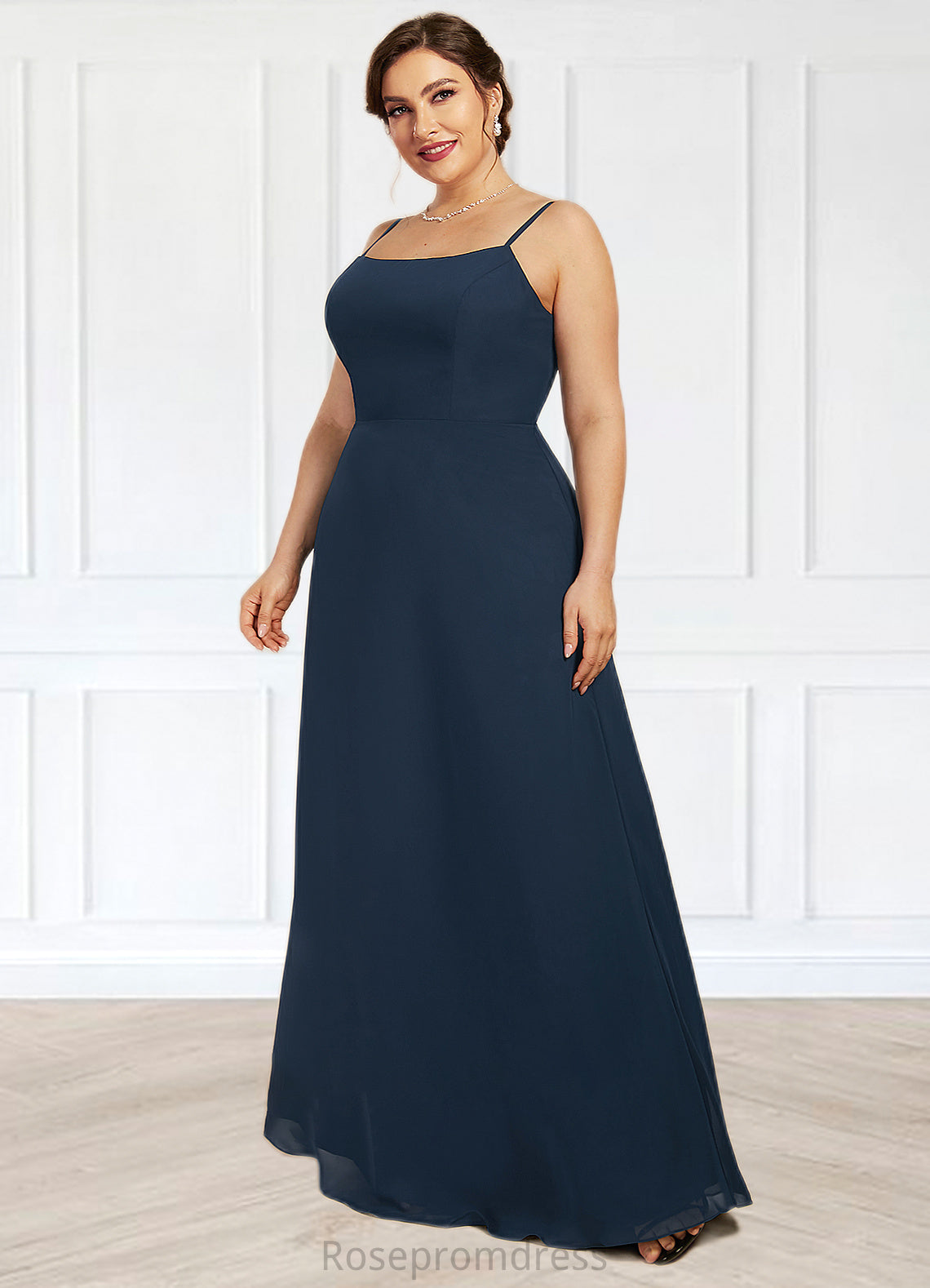 Cherish A-Line Square Neckline Floor-Length Chiffon Mother of the Bride Dress SRS126P0014818