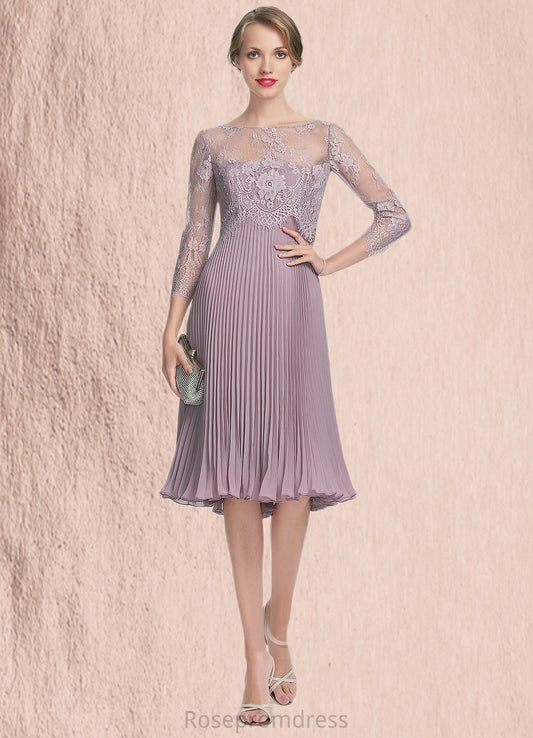 Shayna A-Line Sweetheart Knee-Length Chiffon Mother of the Bride Dress With Pleated SRS126P0014823