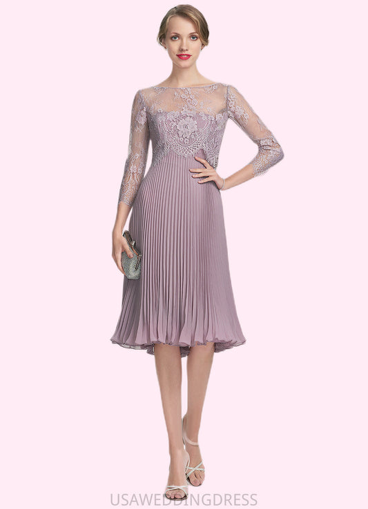 Luna A-Line Sweetheart Knee-Length Chiffon Mother of the Bride Dress With Pleated DS126P0014823