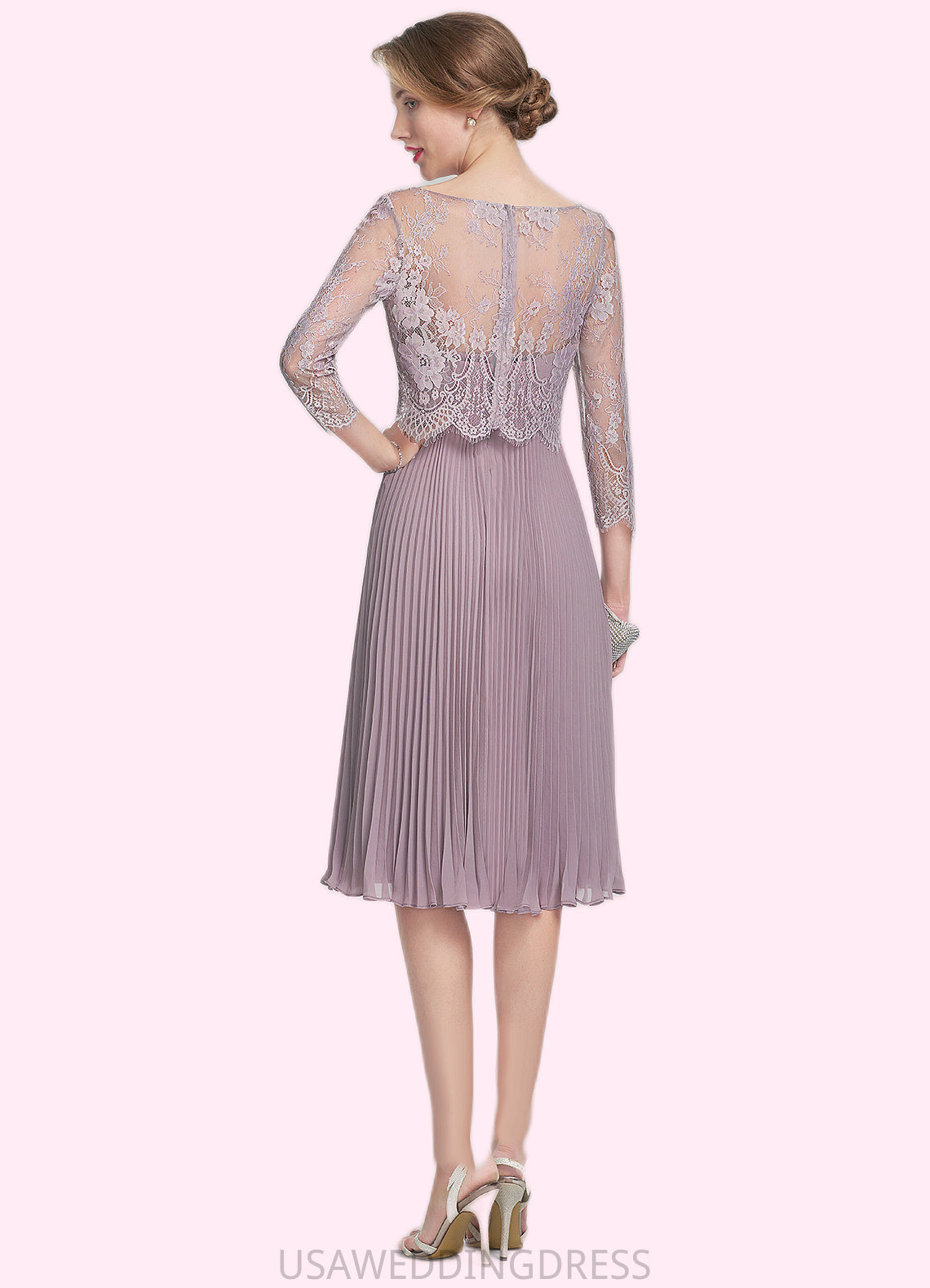 Luna A-Line Sweetheart Knee-Length Chiffon Mother of the Bride Dress With Pleated DS126P0014823