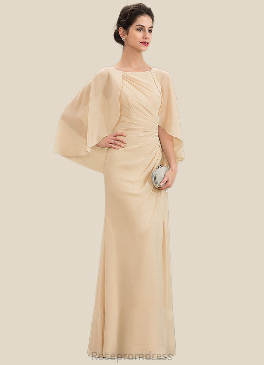 Lisa A-Line Scoop Neck Floor-Length Chiffon Mother of the Bride Dress With Ruffle Beading Sequins SRS126P0014827