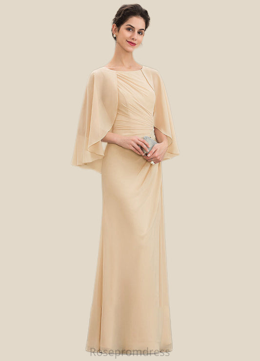 Lisa A-Line Scoop Neck Floor-Length Chiffon Mother of the Bride Dress With Ruffle Beading Sequins SRS126P0014827