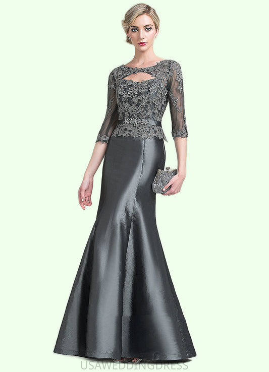 Breanna Trumpet/Mermaid Scoop Neck Floor-Length Taffeta Mother of the Bride Dress With Beading Appliques Lace Sequins DS126P0014832