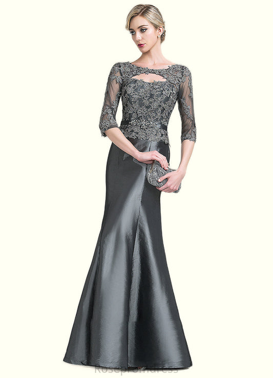 Marley Trumpet/Mermaid Scoop Neck Floor-Length Taffeta Mother of the Bride Dress With Beading Appliques Lace Sequins SRS126P0014832