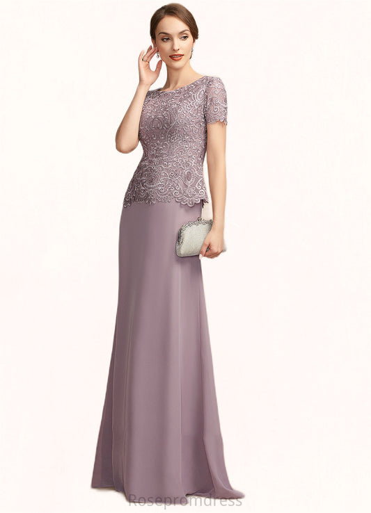 Mireya A-Line Scoop Neck Floor-Length Chiffon Lace Mother of the Bride Dress SRS126P0014846