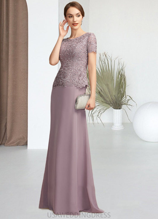 Janiya A-Line Scoop Neck Floor-Length Chiffon Lace Mother of the Bride Dress DS126P0014846