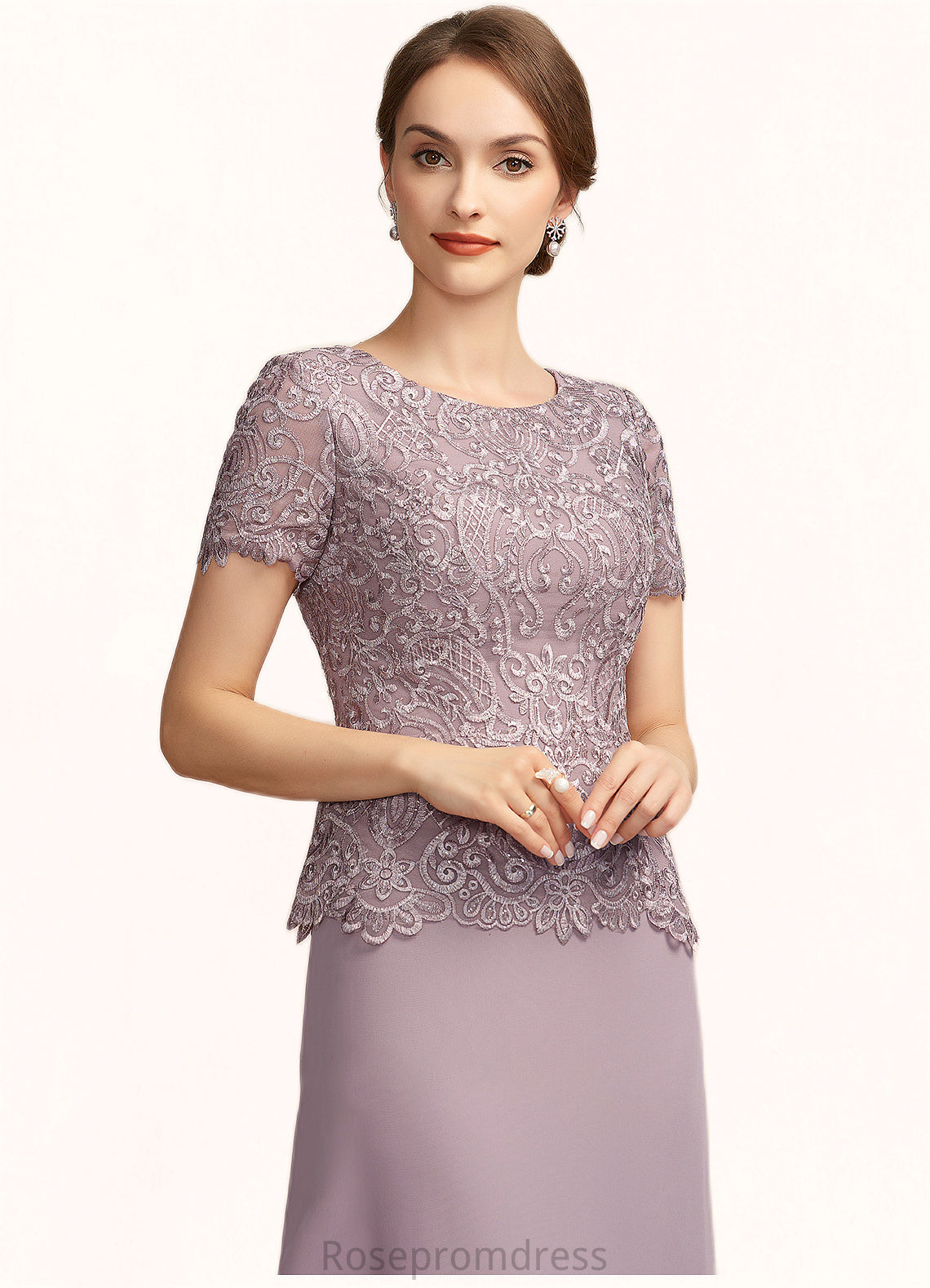 Mireya A-Line Scoop Neck Floor-Length Chiffon Lace Mother of the Bride Dress SRS126P0014846