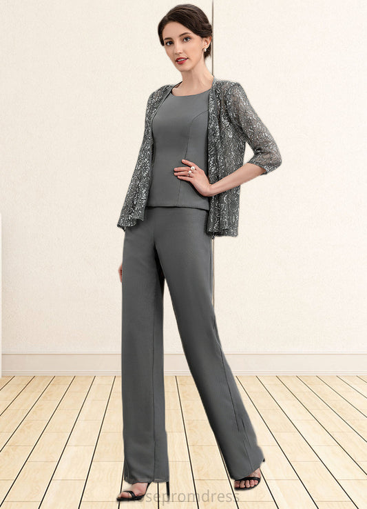 Sophie Jumpsuit/Pantsuit Scoop Neck Ankle-Length Chiffon Mother of the Bride Dress SRS126P0014890