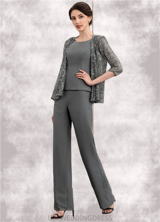 Gabriella Jumpsuit/Pantsuit Scoop Neck Ankle-Length Chiffon Mother of the Bride Dress DS126P0014890